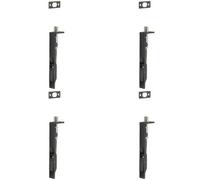 Loops 4 Pack Premium Stainless Steel Flush Bolts Dark Bronze 150mm X 20mm Square Forend