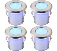 Loops 4 PACK Recessed Decking IP67 Guide Light - 0.8W Blue LED - Stainless Steel in Metallics Loops Metallics