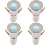 Loops 4 PACK Recessed Decking IP67 Guide Light - 1.2W Blue Light LED - Satin Nickel in Metallics Loops Metallics