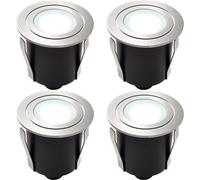 Loops 4 PACK Recessed IP67 Guide Light - 1.2W Daylight White LED - Stainless Steel in Metallics Loops Metallics