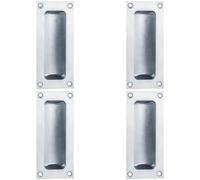 Loops 4 Pack - Recessed Sliding Door Flush Pull 102mm X 45mm 10.5mm Depth Satin Chrome