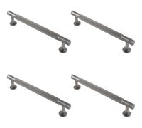 Loops 4 Pack - Reeded Lined Bar Door Pull Handle - 190mm X 13mm - 160mm Centres - Anthracite