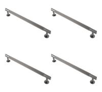 Loops 4 Pack - Reeded Lined Bar Door Pull Handle - 274mm X 13mm - 224mm Centres - Anthracite