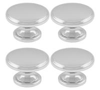 Loops 4 Pack - Ring Domed Cupboard Door Knob 32mm Diameter Polished Chrome Cabinet Handle