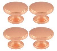 Loops 4 Pack - Ring Domed Cupboard Door Knob 32mm Diameter Satin Copper Cabinet Handle