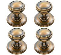 Loops 4 Pack - Ringed Tiered Cupboard Door Knob 38mm Diameter Florentine Bronze Cabinet Handle
