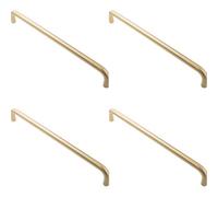 Loops 4 Pack - Round D Bar Pull Handle 469 X 19mm 450mm Fixing Centres Satin Brass Pvd