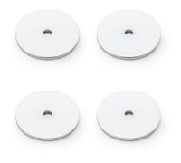 Loops 4 Pack - Round Kitchen Door Knob Backplate - Polished Chrome 35mm Diameter Circular Plate