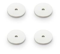 Loops 4 Pack - Round Kitchen Door Knob Backplate - Polished Nickel 30mm Diameter Circular Plate