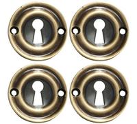 Loops 4 Pack - Round Standard Lock Profile Escutcheon - Florentine Bronze - 42mm Door Key Plate