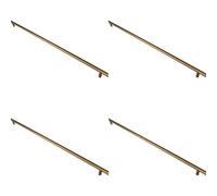 Loops 4 Pack - Round T Bar Cabinet Pull Handle 668 X 12mm 608mm Fixing Centres Antique Brass