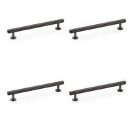 Loops 4 Pack - Round T Bar Pull Handle - Dark Bronze - 160mm Centres Solid Brass Drawer Door