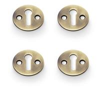 Loops 4 Pack - Round Victorian Standard Lock Profile Escutcheon - Antique Bronze Door Key Plate