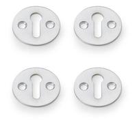 Loops 4 Pack - Round Victorian Standard Lock Profile Escutcheon - Satin Chrome Door Key Plate
