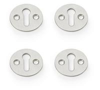 Loops 4 Pack - Round Victorian Standard Lock Profile Escutcheon - Satin Nickel Door Key Plate