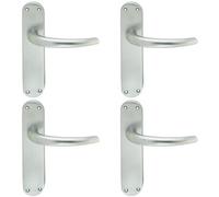 Loops 4 Pack - Rounded Sleek Internal Latch Door Handle - Satin Chrome Lever On Backplate