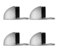 Loops 4 Pack - Rubber Tip Floor Mounted Oval Doorstop 45X26mm Polished Chrome Half Moon Stopper