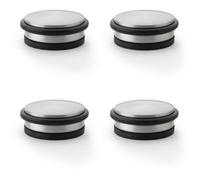 Loops 4 Pack - Rubber Tip Freestanding Doorstop - Satin Chrome 110mm - Hard Floor Tile Portable