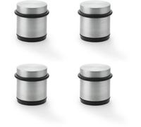 Loops 4 Pack - Rubber Tip Freestanding Doorstop - Satin Chrome 62mm - Hard Floor Tile Portable