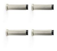 Loops 4 Pack - Rubber Tip Knurled Wall Mounted Doorstop Polished Nickel 75mm Cylinder Rose Door