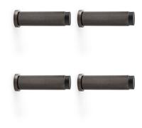 Loops 4 Pack - Rubber Tip Reeded Wall Mounted Doorstop - Dark Bronze 75mm Cylinder Lined Door