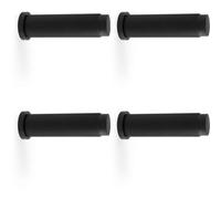 Loops 4 Pack - Rubber Tip Reeded Wall Mounted Doorstop - Matt Black 75mm Cylinder Lined Door