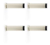 Loops 4 Pack - Rubber Tip Reeded Wall Mounted Doorstop Polished Nickel 75mm Cylinder Lined Door