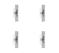 Loops 4 Pack Sash Roller With Rectangular Plate In Satin Chrome - 118X26mm Premium Quality - Window Fastener