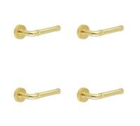 Loops 4 Pack Satin Brass Lever Door Handle - Modern Design For Stylish Interiors - Interior Handle