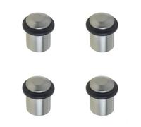 Loops 4 Pack Satin Nickel Chamfered Door Stops For Luxury Interiors - Solid Brass & Rubber Stopper