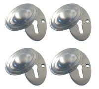 Loops 4 Pack Satin Nickel Lined Oval Covered Escutcheon 36X55mm - Durable And Stylish - Key Hole Cover