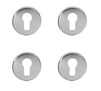 Loops 4 Pack Satin Stainless Steel Euro Profile Escutcheons 52X8mm - Grade 201 Premium Quality - Key Hole Cover