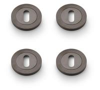 Loops 4 Pack - Screwless Round Standard Profile Escutcheon Dark Bronze Pvd 50mm Lock Key Plate