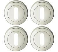 Loops 4 Pack - Screwless Round Standard Profile Escutcheon Polished Nickel 51mm Lock Key Plate