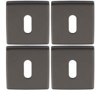 Loops 4 Pack - Screwless Square Standard Profile Escutcheon - Anthracite 50mm Lock Key Plate