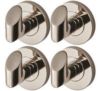 Loops 4 Pack - Single Bathroom Robe Hook On Concealed Fix Rose 44.5mm Proj Bright Steel