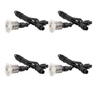 Loops 4 PACK Single Recessed 35mm Decking Light Module - 0.65W CCT LED - Steel in Metallics Loops Metallics