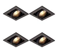 Loops 4 PACK Single Recessed Boxed Downlight - 50W GU10 Reflector - Matt Black Loops Black