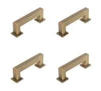 Loops 4 Pack Sleek 96mm Antique Brass Cabinet Handle For Modern Homes - Kitchen Drawer Pull Handle