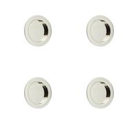 Loops 4 Pack Sl ircular Flush Pull In Polished Nickel For Modern Interiors - Door Handle