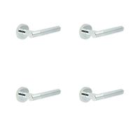 Loops 4 Pack Sleek Polished Chrome Lever Door Handle With Knurled Design - Interior Handle