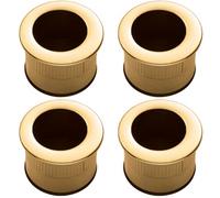 Loops 4 Pack - Small Recessed Sliding Door Flush Pull - 29mm Round 23mm Depth Polished Brass