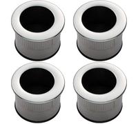 Loops 4 Pack - Small Recessed Sliding Door Flush Pull - 29mm Round 23mm Depth Polished Chrome