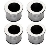 Loops 4 Pack - Small Recessed Sliding Door Flush Pull - 29mm Round 23mm Depth Satin Chrome
