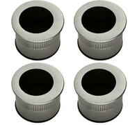 Loops 4 Pack - Small Recessed Sliding Door Flush Pull - 29mm Round 23mm Depth Satin Nickel