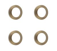 Loops 4 Pack Solid Brass Key Hole Cover Antique Brass Escutcheon