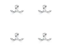 Loops 4 Pack - Solid Brass Victorian Double Robe Coat Hook Wall Mounted Holder Polished Chrome
