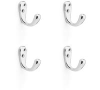 Loops 4 Pack - Solid Brass Victorian Single Robe Coat Hook Wall Mounted Holder Polished Chrome