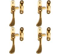 Loops 4 Pack - Spoon End Reversible Casement Window Fastener Handle 103mm Length Satin Brass