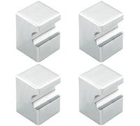 Loops 4 Pack - Square Cupboard Door Knob 18 X 18mm - 25mm Projection Polished Chrome
